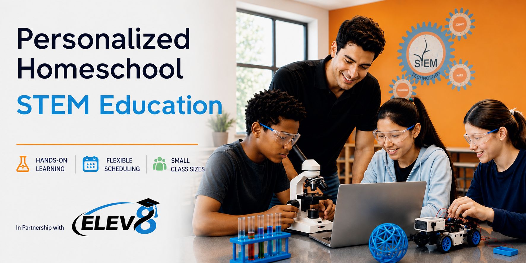 Students engaged in hands-on STEM learning at Stemtree of Coral Gables